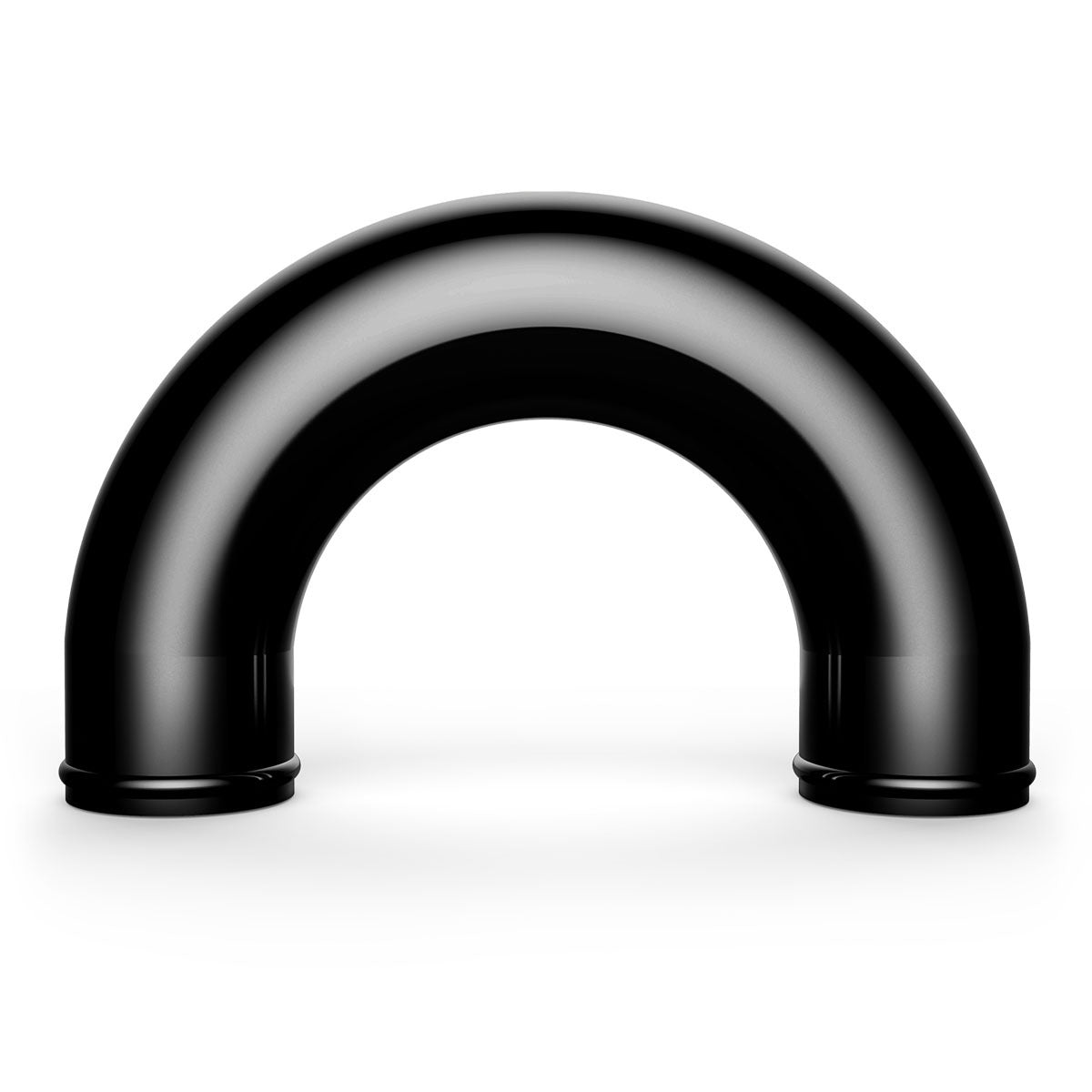 SAAS Aluminium Pipe 76mm ID x 180 Deg Black Anodised (SAP76180B)