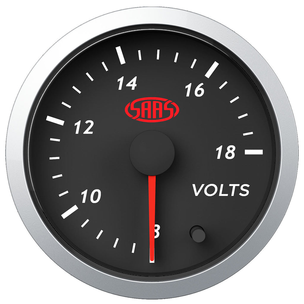 SAAS Volt Gauge 8v18v 52mm Black Street Series (SG21250) THE DIESEL
