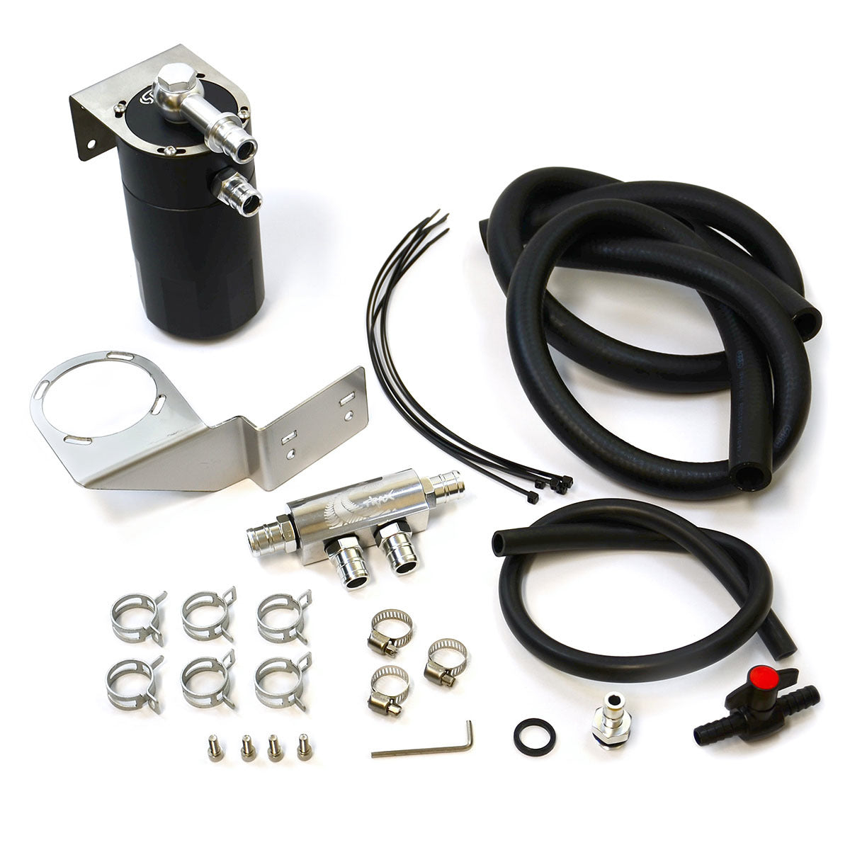 SAAS DIESEL OIL CATCH CAN WITH FULL INSTALL KIT FOR COLORADO RGII 2.8L 2016 - ON Black Anodised