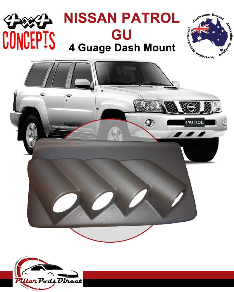 NISSAN PATROL GU DASH MOUNT 4 GAUGE BLACK (GUDASHB) THE DIESEL DOCTOR AUSTRALIA