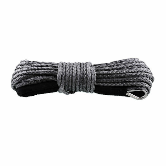 CARBON OFFROAD 12000LB 24M X 10MM SYNTHETIC BLACK WINCH ROPE REPLACEMENT