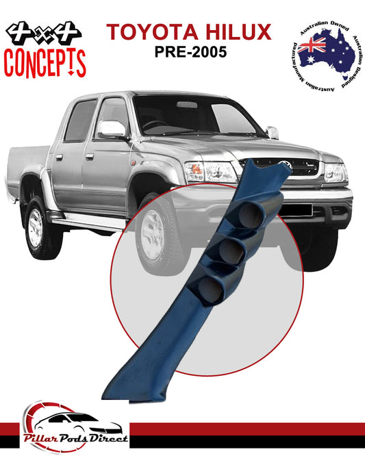 TOYOTA HILUX (PRE 05) 3 GAUGE PILLAR POD BLACK (PRE053)